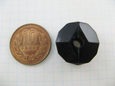 画像1: Vintage Black Dodecagon Spacer Beads 