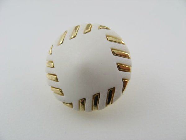 画像1: Plastic Gold+Mat White Dome Button (1)