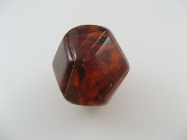 画像1: Vintage Plastic Tortoise Polygon Beads (1)