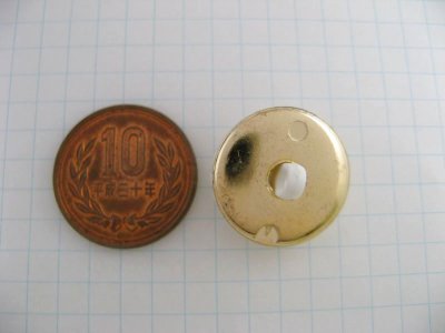 画像1: Plastic Gold+Mat White Dome Button