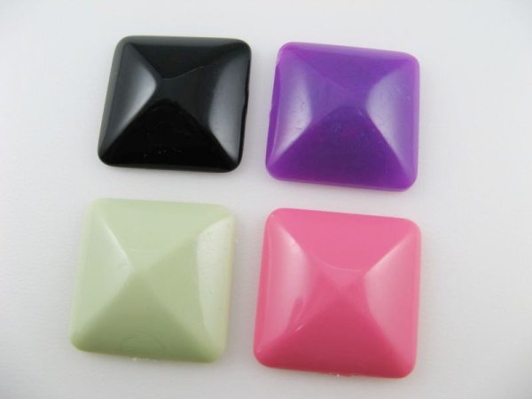 画像1: Vintage Plastic Square Cabochon (1)