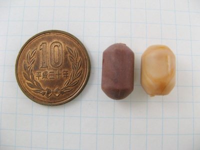 画像1: Vintage Mat Marble Cylinder Beads