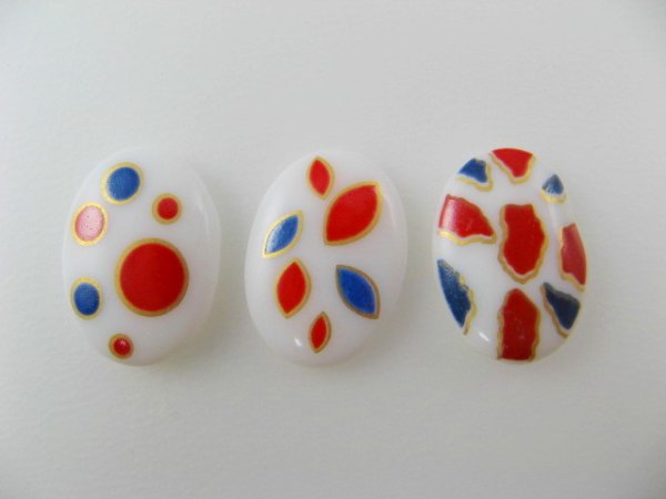 画像1: Vintage Splotches Tri-Color Cabochon (1)