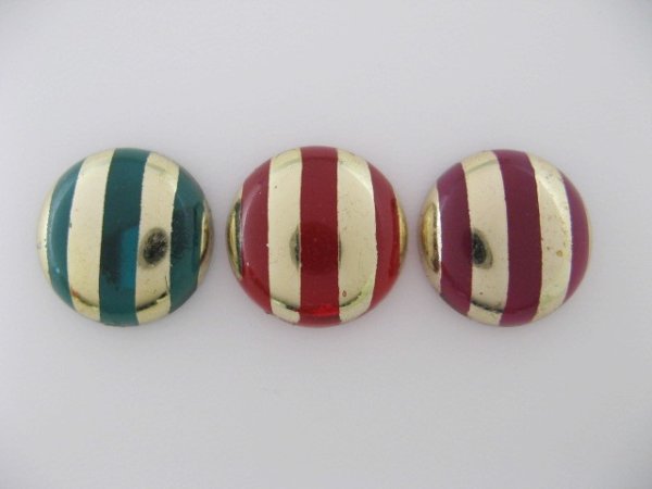 画像1: Vintage Plastic Round CL/Goldline Cabochon (1)