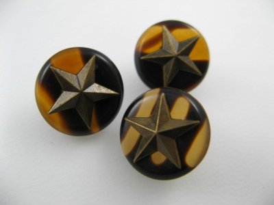 画像3: Vintage Plastic Star+Tortoise Button 15mm