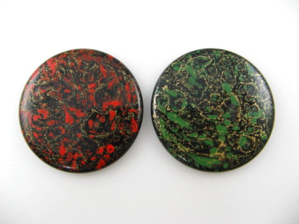 画像1: Vinatge Plastic Big Round Mottled Cabochon (1)