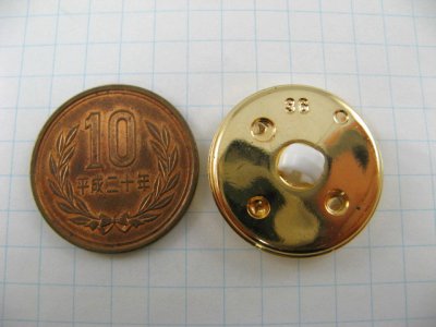 画像1: Plastic Round WH+Gold Button