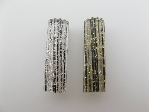 画像1: Vintage Jagged Glitter Tube Beads (1)