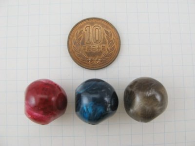 画像1: Vintage Faux Metal Marble Swirl Beads