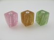 画像1: Vintage Cube Twist Glitter Beads 2個入り (1)