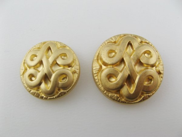 画像1: Vintage Plastic Gold Knot Style Cabochon (1)