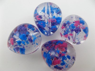画像3: Vintage Plastic BL+PK+PU Confetti Drop Beads
