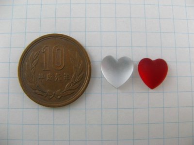 画像1: Vintage Mat/Crystal Heart Cabochon(S)