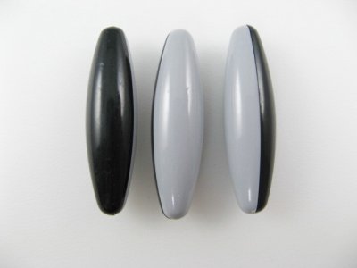 画像3: Vintage Plastic 2-tone Oval Beads 2個いり