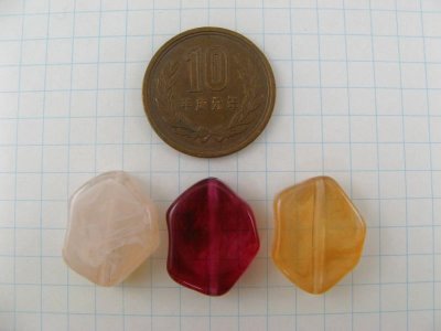 画像1: Plastic Marble Flat Nugget Beads(L) 