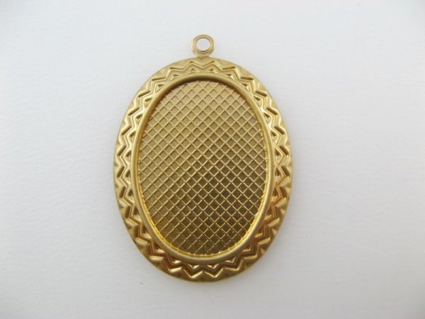 画像1: Brass ZigZag frame 25x18mm (1)