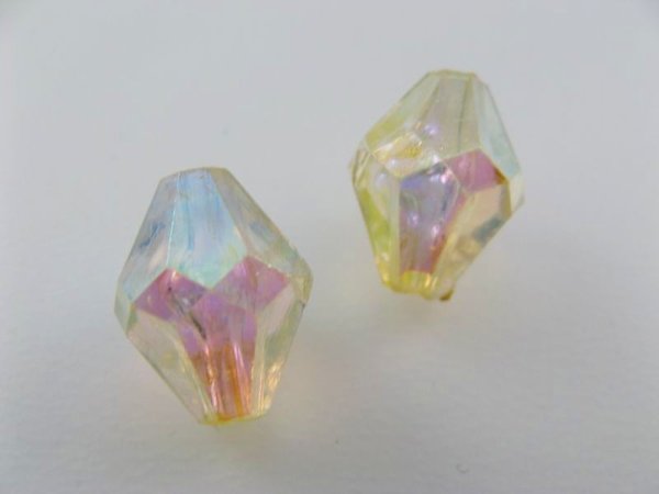 画像1: Vintage Plastic AB Diamond Beads 4個入り (1)
