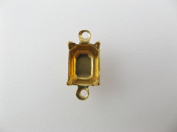 画像1: Brass Stone Setting Connector【Octagon 8x6】 (1)