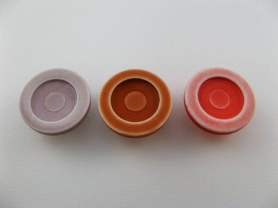 画像2: Vintage Plastic Matte Wash Round Cabochon