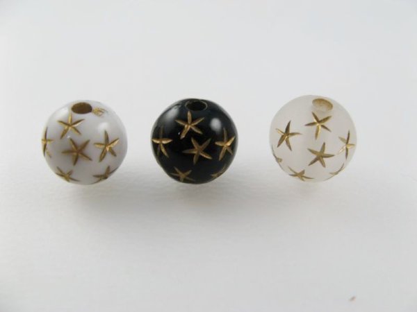 画像1: Vintage style Acrylic Star Ball Beads(S) 4個いり (1)