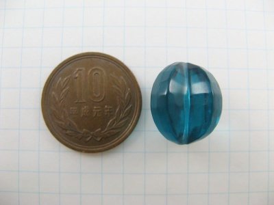 画像1: Vintage Plastic Clear Fluted Oval Beads