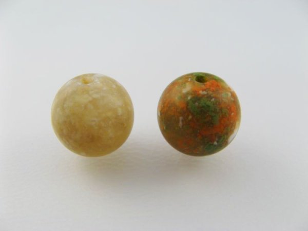 画像1: Vintage Plastic Faux Stone Matrix Ball Beads (1)