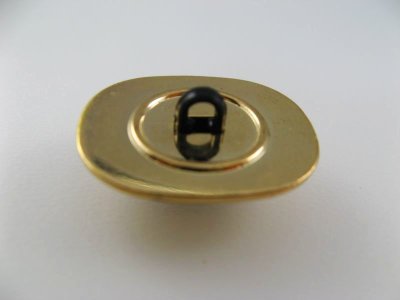 画像2: Vintage Plastic Octagon Gold+Black Button