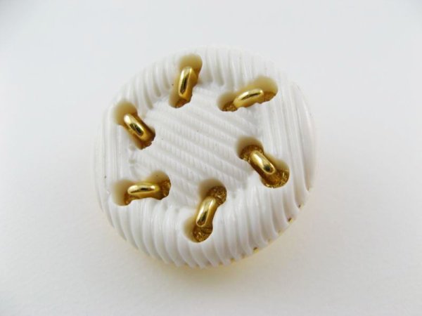 画像1: Plastic Gold+White Sewing Button (1)