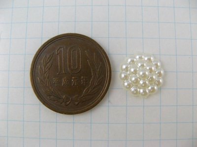 画像1: Vintage Pearl Dot Flower Cabochon (S)