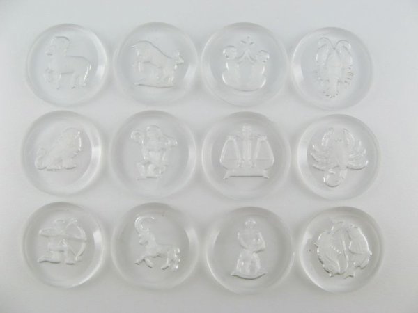 画像1: Vinta Glass Zodiac Intaglio Cabochon φ25mm (1)