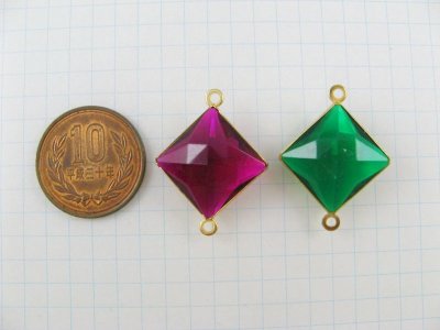 画像1: Brass+Lucite Diamond Connector