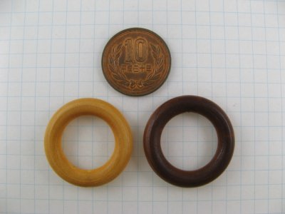 画像1: Wooden Ring Beads 30mm