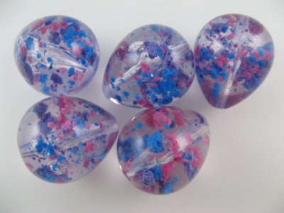 画像3: Vintage Plastic BL+PK+PU Confetti Drop Beads(XL)