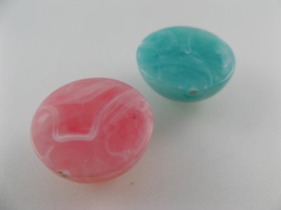 画像2: Vintage Plastic WH/Marbled Cabochon 