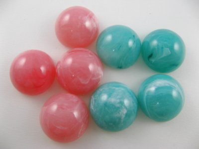 画像3: Vintage Plastic WH/Marbled Cabochon 