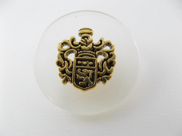 画像1: Plastic Clear+Gold Crest Button (1)