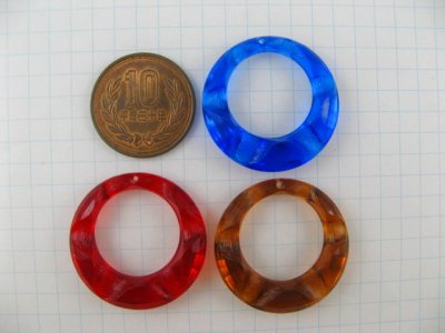 画像1: Vintage Plastic Clear 1-Hole Ring