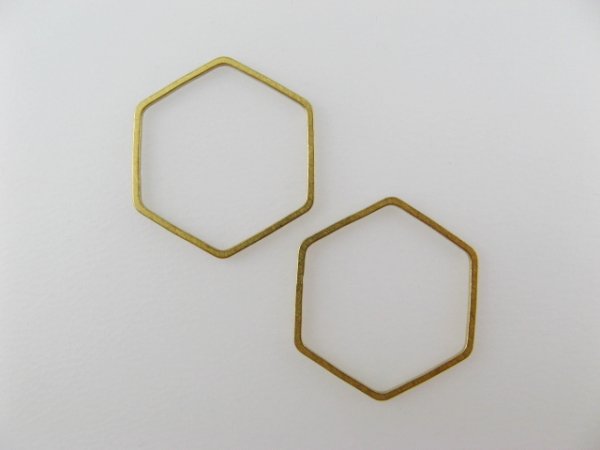 画像1: Brass Hexagonal Ring (L) 2個いり (1)
