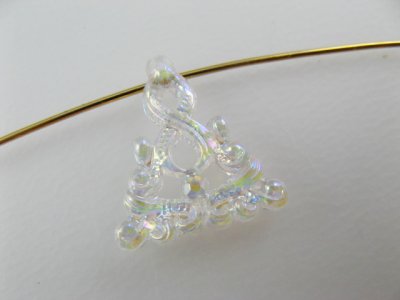 画像2: Vintage Plastic Crystal AB Deco+Tri Beads 4個入り