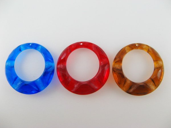 画像1: Vintage Plastic Clear 1-Hole Ring (1)