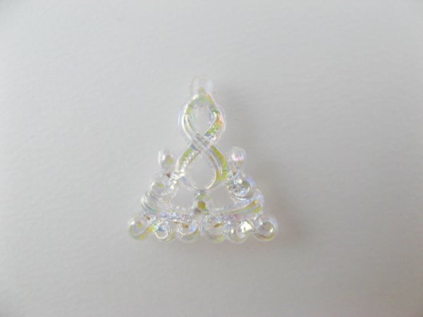 画像1: Vintage Plastic Crystal AB Deco+Tri Beads 4個入り (1)