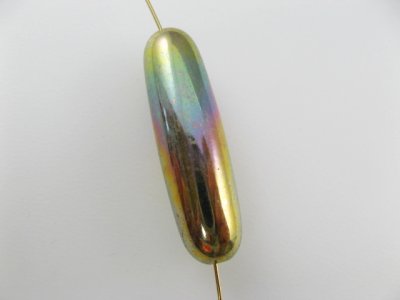 画像2: Vintage Iridescent Long-Oval Beads