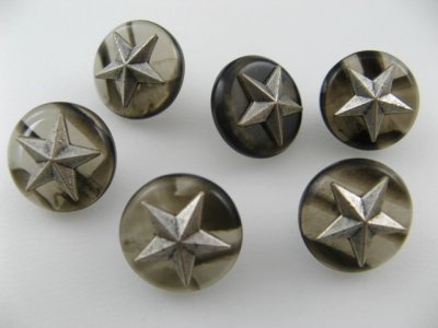 画像2: Vintage Plastic Star+Tortoise Button 15mm