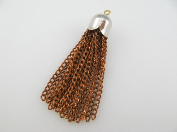 画像1: Vintage Copper Chain tassel (1)