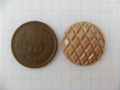 画像1: Vintage Acrylic Round Dia-grid Cabochon