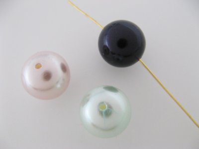 画像2: Vintage Acrylic Japanese Pearl Ball Beads 14mm