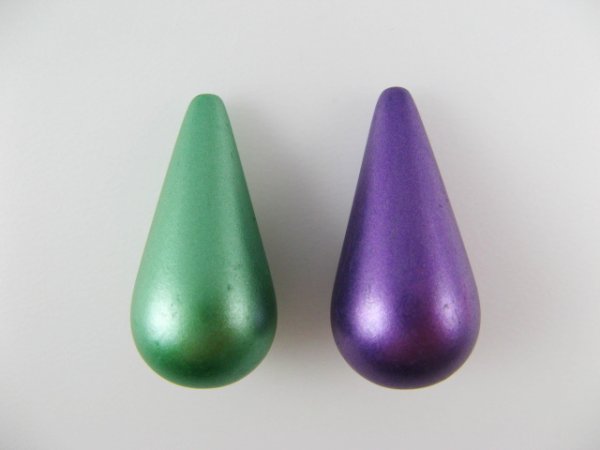 画像1: Vintage Acrylic Teardrop Metalic Beads (1)