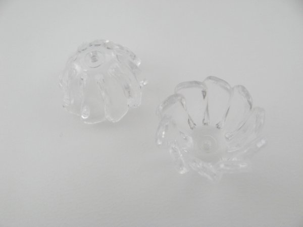 画像1: Clear Plastic Flower Cap Beads 4個入り (1)