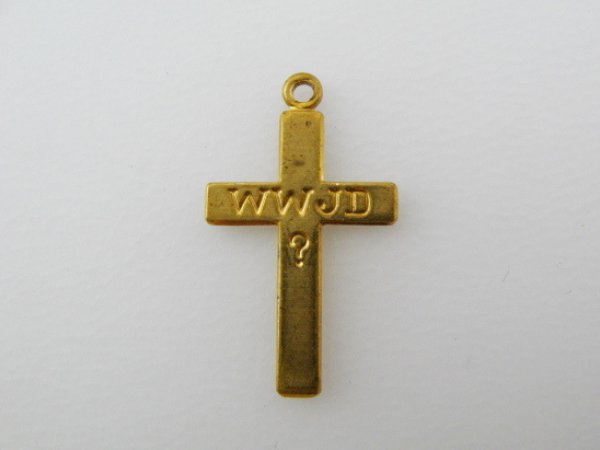 画像1: Brass "WWJD?" Cross  (1)