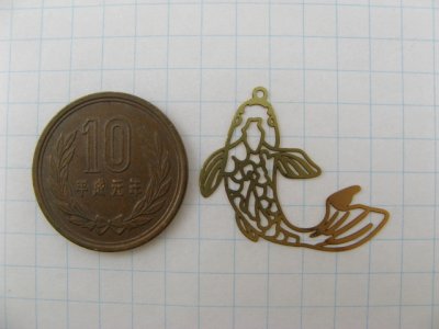 画像1: Brass Plate Fish 2個入り